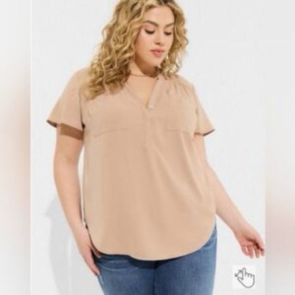 Women's Tan Short Sleeve Top Torrid Size 1